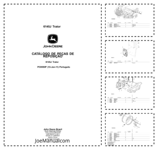 John Deere 6145J Tractor Parts Catalog PC8550P-11 PT