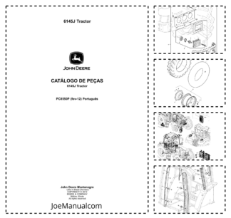 John Deere 6145J Tractor Parts Catalog PC8550P-12 PT