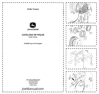 John Deere 6145J Tractor Parts Catalog PC8550P-13 PT