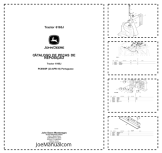 John Deere 6165J Tractor Parts Catalog PC8505P-10 PT