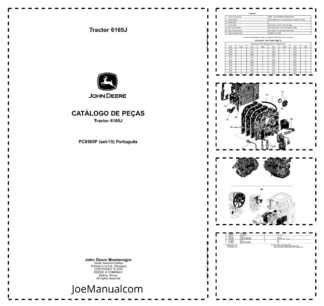 John Deere 6165J Tractor Parts Catalog PC8505P-15 PT