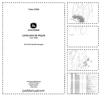 John Deere 6190J Tractor Parts Catalog PC13141P PT