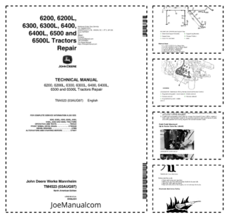 John Deere 6200 6200L 6300 6300L 6400 6400L 6500 6500L Tractor Repair Manual TM4523
