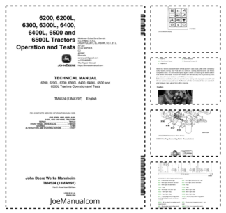John Deere 6200 6200L 6300 6300L 6400 6400L 6500 6500L Tractors Operation and Test Service Manual TM4524