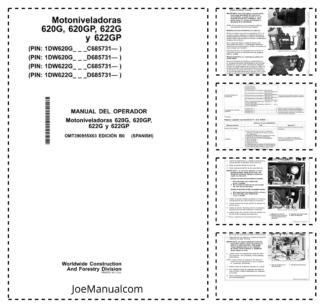 John Deere 620G 620GP 622G 622GP Grader Operators Manual OMT390955X63-B0 ES