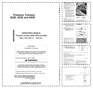 John Deere 6230 6330 6430 Tractor Operators Manual OMAL171426