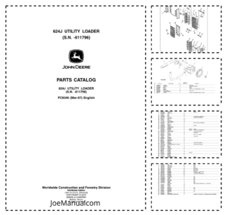 John Deere 624J Wheel Loader Parts Catalog SN -611796 PC9340