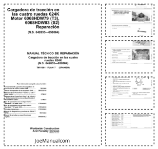 John Deere 624K Wheel Loader Repair Manual TM11981 ES