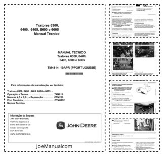 John Deere 6300 6400 6405 6600 6605 Tractor Service Manual TM4814 PT