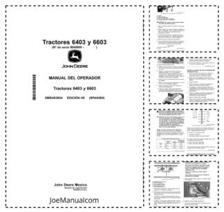 John Deere 6403 6603 Tractor Operators Manual SN 0040000 and UP OMSU63924 ES