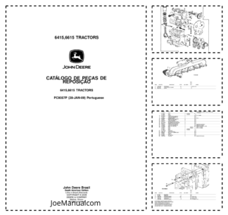John Deere 6414 6615 Tractor Parts Catalog PC9357P PT