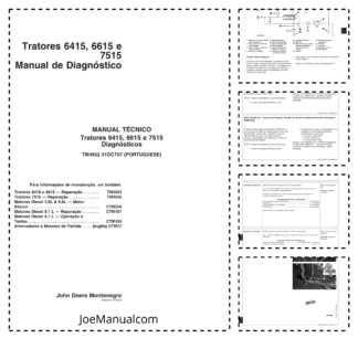 John Deere 6415 6615 7515 Tractor Diagnostic Service Manual TM4952 PT