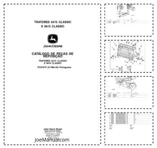 John Deere 6415 6615 Classic Tractor Parts Catalog PC9767P PT