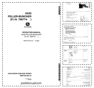 John Deere 643D Feller Buncher Operators Manual SN 788774 and UP OMAT201393-C3