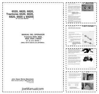 John Deere 6520 6620 6820 6920 6920S Tractor Operators Manual OMAL159775-G5 ES
