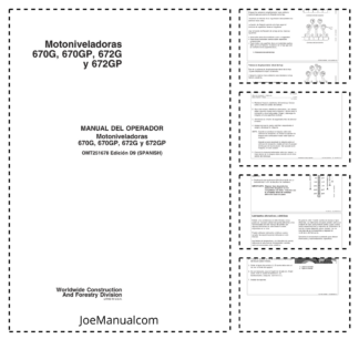 John Deere 670G 670GP 672G 672GP Grader Operators Manual OMT251678-D9 ES