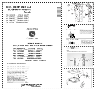 John Deere 670G 670GP 672G 972GP Grader Repair Manual TM14078X19