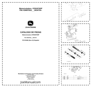 John Deere 670G 670GP Grader Parts Catalog PC10194S ES