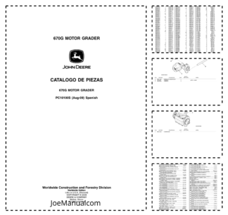 John Deere 670H Grader Parts Catalog PC10100S ES