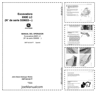 John Deere 690E LC Excavator Operators Manual SN 559603 and UP OMT162126-F7 ES