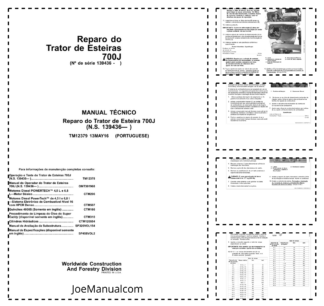 John Deere 700J Bulldozer Service Manual TM12379 PT