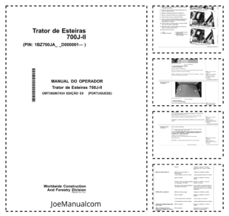 John Deere 700J-II Bulldozer Operators Manual OMT392867X54-E9 PT