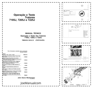 John Deere 7185J 7205J 7225J Tractor Operation and Test Service Manual TM802054 PT