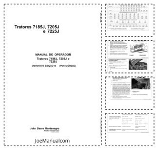John Deere 7185J 7205J 7225J Tractor Operators Manual OMR319310-I0 PT