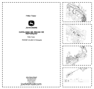 John Deere 7185J Tractor Parts Catalog PC8702P-11 PT