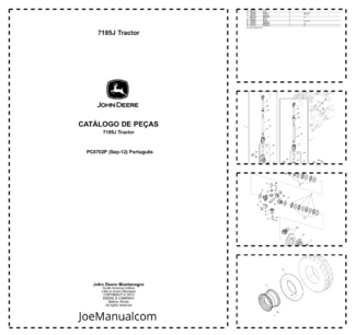 John Deere 7185J Tractor Parts Catalog PC8702P PT