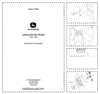 John Deere 7195J Tractor Parts Catalog PC11035P-13 PT