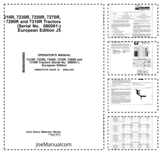 John Deere 7210R 7230R 7250R 7270R 7290R 7310R Tractor Operators Manual SN 08001 and UP OMRE579745-J5
