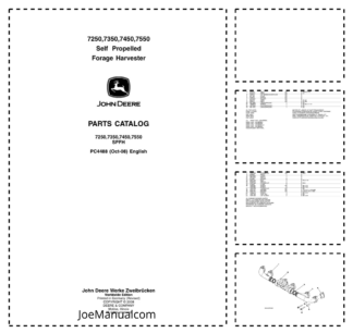 John Deere 7250 7350 7450 7550 Harvester Parts Catalog PC4488