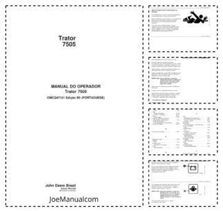 John Deere 7505 Tractor Operators Manual OMCQ47121-B5 PT