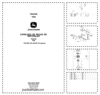 John Deere 7505 Tractor Parts Catalog PC9196P-09 PT