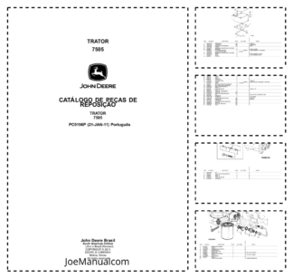 John Deere 7505 Tractor Parts Catalog PC9196P-11 PT
