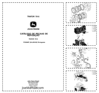 John Deere 7515 Tractor Parts Catalog PC9366P-09 PT