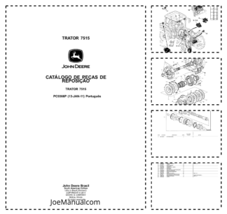 John Deere 7515 Tractor Parts Catalog PC9366P-11 PT