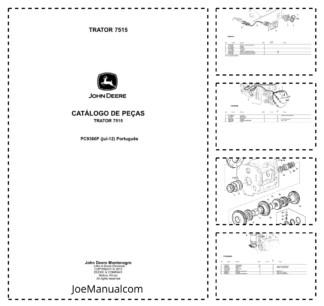 John Deere 7515 Tractor Parts Catalog PC9366P-12 PT