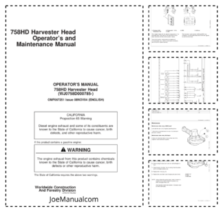 John Deere 758HD Processing Head Operators Manual OMF067251