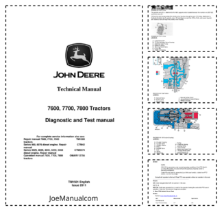 John Deere 7600 7700 7800 Tractor Diagnostic and Test Service Manual TM1501