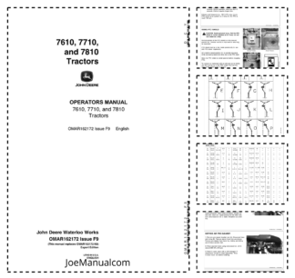 John Deere 7610 7710 7810 Tractor Operators Manual OMAR162172-F9