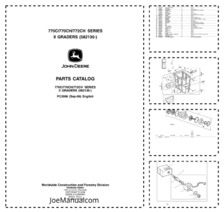 John Deere 770C 770CH 772CH Series II Grader Parts Catalog SN 582130 and UP PC2906