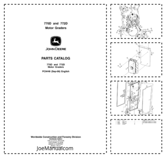 John Deere 770D 772D Grader Parts Catalog PC9449-06