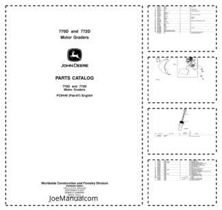 John Deere 770D 772D Grader Parts Catalog PC9449-07