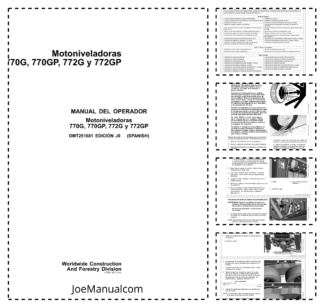 John Deere 770G 770GP 772G 772GP Grader Operators Manual OMT251681-J0 ES