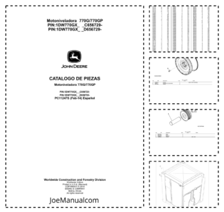 John Deere 770G 770GP Grader Parts Catalog PC11247S ES