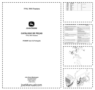 John Deere 7715 7815 Tractor Parts Catalog PC9668P-12 PT