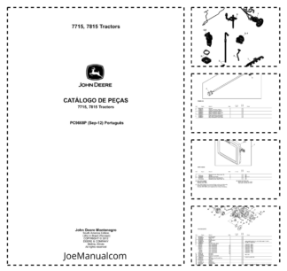 John Deere 7715 7815 Tractor Parts Catalog PC9668P PT