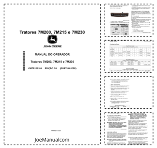 John Deere 7M200 7M215 7M230 Tractor Operators Manual OMTR129180-G3 PT